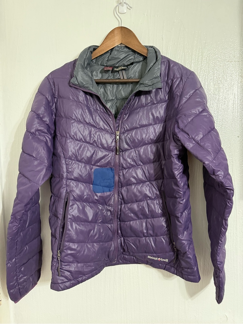 Mont Bell Women Large Purple Goose Down Puffer Lightweight Jacket #2301168